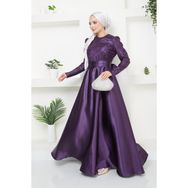 Ayşe Melek 2754 Mor Abiye Kadın Elbise