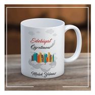 Ayzi Tasarım Kişiye Özel Edebiyat Öğretmeni Kupa Bardak