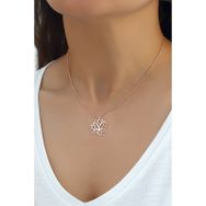 Azuris Silver ALK1381 Kadın Rose Gold 925 Ayar Gümüş Lotus Çiçeği Kolye