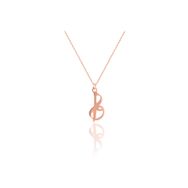 Azuris Silver ALK1384 Kadın Rose Gold 925 Ayar Gümüş Sol Anahtarı Kolye