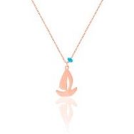 Azuris Silver ALK1399 Kadın Rose Gold 925 Ayar Gümüş Yelkenli Kolye
