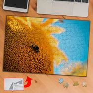 B2EA7 Ayçiçeğinde Arı Hayvan 240 Parça Puzzle Yapboz Tablo