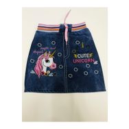 Baby Slon Kids Clup Mevsimlik Kot Cute Unıcorn Atlı Kız Çocuk Etek