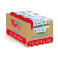 Baby Turco 12x90 Yaprak Alkolsüz Islak Bebek Havlusu