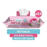 Baby Turco 24x90 Adet Gül Kokulu Bebek Islak Mendil