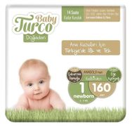 Baby Turco Doğadan No:1 Yenidoğan 160 Adet Bebek Bezi