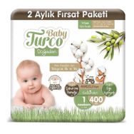 Baby Turco Doğadan No:1 Yenidoğan 400 Adet Bebek Bezi