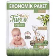 Baby Turco Doğadan No:1 Yenidoğan 64 Adet Bebek Bezi