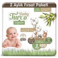 Baby Turco Doğadan No:2 Mini 420 Adet Bebek Bezi