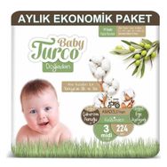 Baby Turco Doğadan No:3 Midi 224 Adet Bebek Bezi