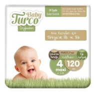 Baby Turco Doğadan No:4 Maxi 120 Adet Bebek Bezi