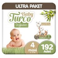 Baby Turco Doğadan No:4 Maxi 192 Adet Bebek Bezi