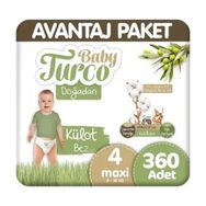 Baby Turco Doğadan No:4 Maxi 360 Adet Külot Bebek Bezi