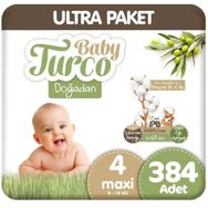 Baby Turco Doğadan No:4 Maxi 384 Adet Bebek Bezi