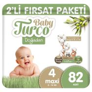 Baby Turco Doğadan No:4 Maxi 82 Adet Bebek Bezi