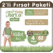 Baby Turco Doğadan No:4 Maxi 82 Adet Külot Bebek Bezi