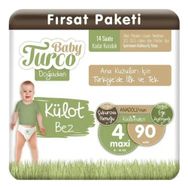 Baby Turco Doğadan No:4 Maxi 90 Adet Külot Bebek Bezi