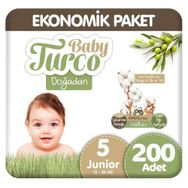 Baby Turco Doğadan No:5 Junior 200 Adet Bebek Bezi