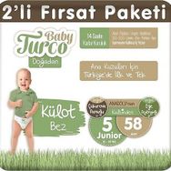 Baby Turco Doğadan No:5 Junior 58 Adet Külot Bebek Bezi
