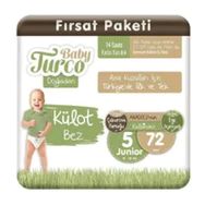 Baby Turco Doğadan No:5 Junior 72 Adet Külot Bebek Bezi
