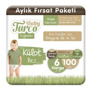 Baby Turco Doğadan No:6 XLarge 100 Adet Külot Bebek Bezi
