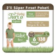 Baby Turco Doğadan No:6 XLarge 138 Adet Külot Bebek Bezi