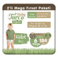 Baby Turco Doğadan No:6 XLarge 184 Adet Külot Bebek Bezi