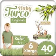 Baby Turco Doğadan No:6 Xlarge 40 Adet Külot Bebek Bezi