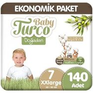 Baby Turco Doğadan No:7 XXLarge 140 Adet Bebek Bezi