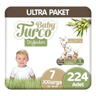 Baby Turco Doğadan No:7 XXLarge 224 Adet Bebek Bezi