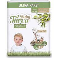 Baby Turco Doğadan No:7 XXLarge 56 Adet Bebek Bezi