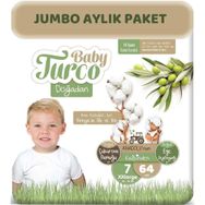 Baby Turco Doğadan No:7 XXLarge 64 Adet Bebek Bezi