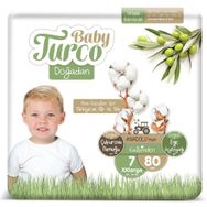Baby Turco Doğadan No:7 XXLarge 80 Adet Bebek Bezi