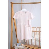 Babydola Saç Bantlı Bebe Yaka Triko Kız Bebek Elbise 5509 - 9 - 12 Ay - Pembe