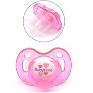 BabyTime Kiraz Uçlu Koruyucu Kapaklı Akide Gövdeli Desenli Emzik 6-18 Ay Pembe Emzik