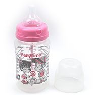 BabyTime Pembe Silikon Uçlu Geniş Ağızlı 250 ml Biberon