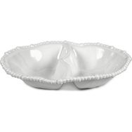 Baci Milano Joke Table Kitchen Melamin 2'li Bölmeli Beyaz Tabak