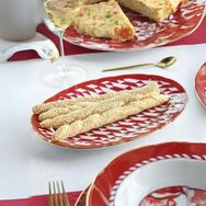 Baci Milano Le Rouge Oval 27 cm Porselen Tabak
