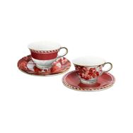 Baci Milano Le Rouge Porselen 2'li 9.5x6.3 cm Kırmızı Çay Fincanı