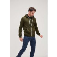 Bad Bear 21.02.12.028 Even Full Zip C38 Düz Yaka Regular Fit Düz Haki Erkek Sweatshirt