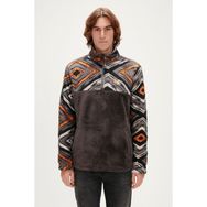 Bad Bear 23.02.29.002-C02 Antrasit Afro Full-Zip Erkek Peluş Polar