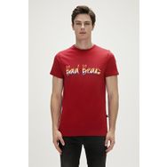 Bad Bear Manuscript Lava Baskılı Kırmızı Erkek T-Shirt