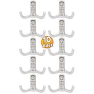 Badem10 10 Adet Portmanto Vestiyer Noktalı Duvar Metal Askı