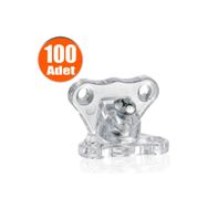 Badem10 100 Adet Açılı T Bağlantı Çektirme Şeffaf Plastik Köşe Birleştirme Kelebek