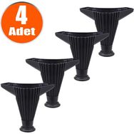 Badem10 12 cm Siyah Baza Ayak 4 Adet Mobilya Kanepe Koltuk Ünite Puf Ayağı