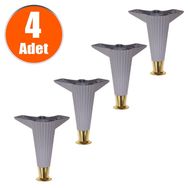 Badem10 17 cm Antrasit Gold Baza Ayak 4 Adet Mobilya Kanepe Koltuk Sehpa Ünite Ayağı