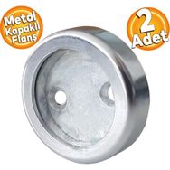 Badem10 2 Adet Askı Flanşı Metal Kapaklı Flanş Krom Yuvarlak Dolap Elbise Askı Aparatı