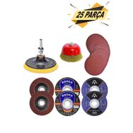 Badem10 25 Parça Spiral Taşlama Cırt Zımpara İnox Metal Kesici Flap Disk