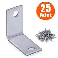 Badem10 25X25X15 mm 25 Adet Mobilya Dolap Köşe Bağlantı Sabitleme L Demir Gönye