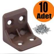 Badem10 25X25X25 mm Kahverengi 10 Adet Mobilya Dolap Köşe Bağlantı Sabitleme L Gönye